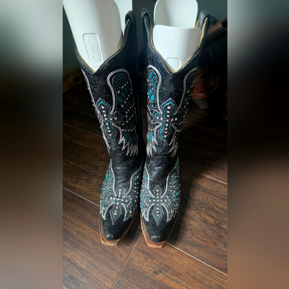 Corral Rhinestone Wing Cowboy boots